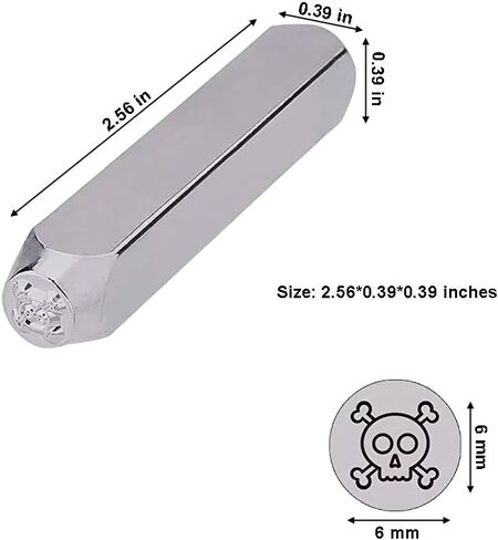 طوابع معدنية، قطعتان 6 مم لمخالب الكلب والجمجمة أدوات ختم معدنية لصنع المجوهرات والأعمال اليدوية الجلدية in Kuwait