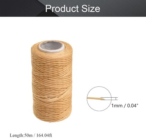 Utoolmart 164 Feet Leather Sewing Waxed Thread 1mm Flat Wax String Practical Long Stitching Thread for Craft DIY/Shoe Repairing/Leather Projects/Book Binding/Gift Wrapping in Saudi Arabia