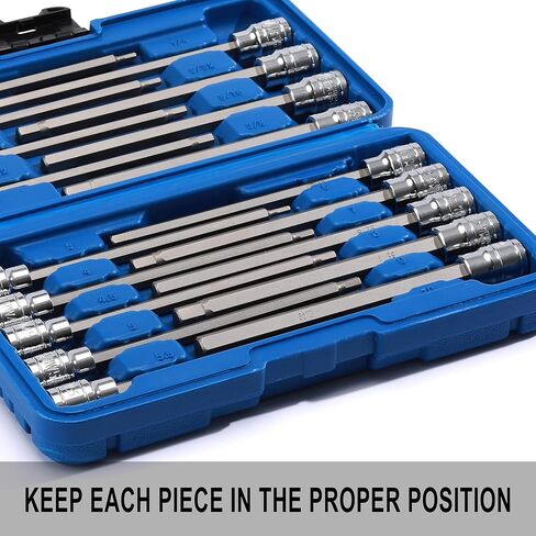 EMENTOL 18PCS 3/8" Drive Long Hex Bit Socket Set, CR-V, S2 Steel, SAE/Metric, Extra Long Allen Hex Bit Socket Set, 1/8 Inch - 3/8 Inch, 3mm - 10mm in Saudi Arabia