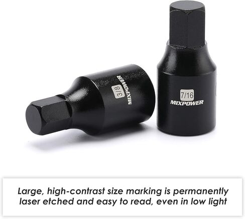 MIXPOWER 14-Piece Dr. Bit Socket Set, 2.5mm to 19mm, 1/4", 3/8" and 1/2" Drive, Cr-Mo Impact Grade, Metric, Hex Bit Socket in Kuwait