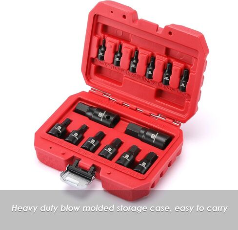 MIXPOWER 14-Piece Dr. Bit Socket Set, 2.5mm to 19mm, 1/4", 3/8" and 1/2" Drive, Cr-Mo Impact Grade, Metric, Hex Bit Socket in Kuwait