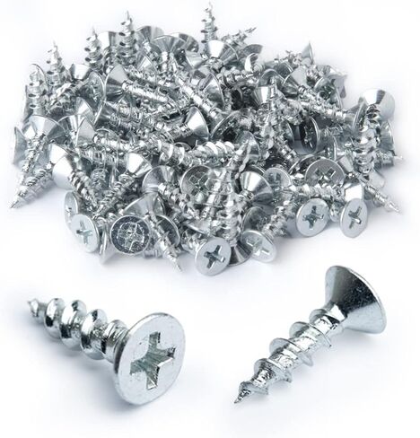 POWERTEC QWS1004V #8 x 5/8" Wood Screw Set, Phillips Flat Head Deep Thread Screws - 100 Pack in Saudi Arabia