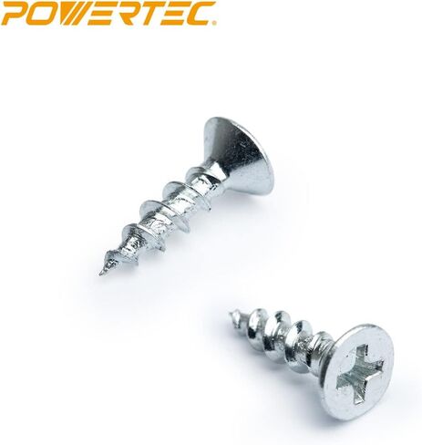POWERTEC QWS1004V #8 x 5/8" Wood Screw Set, Phillips Flat Head Deep Thread Screws - 100 Pack in Saudi Arabia