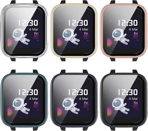 Compatible with Xplora XGO 3 Screen Protector Case, FitTurn Replacement Color PC Bumper with Tempered Glass Full Screen Protector Cover Film Accessories for Xplora XGO 3 Watch (Black,Clear) in Saudi Arabia