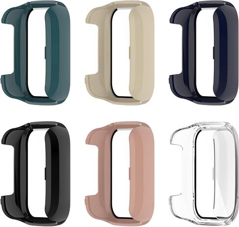 Compatible with Xplora XGO 3 Screen Protector Case, FitTurn Replacement Color PC Bumper with Tempered Glass Full Screen Protector Cover Film Accessories for Xplora XGO 3 Watch (Black,Clear) in Saudi Arabia