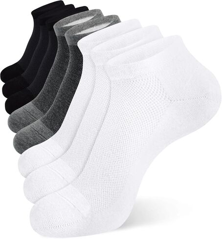 Jane Stone Mens Ankle Socks 8 Pack Cotton Low Cut Socks Non Slip No Show Socks Size 9-12/13-15 in Saudi Arabia
