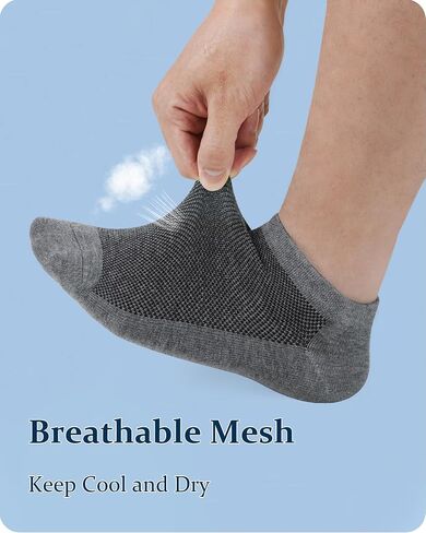 Jane Stone Mens Ankle Socks 8 Pack Cotton Low Cut Socks Non Slip No Show Socks Size 9-12/13-15 in Saudi Arabia