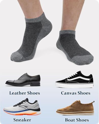 Jane Stone Mens Ankle Socks 8 Pack Cotton Low Cut Socks Non Slip No Show Socks Size 9-12/13-15 in Saudi Arabia