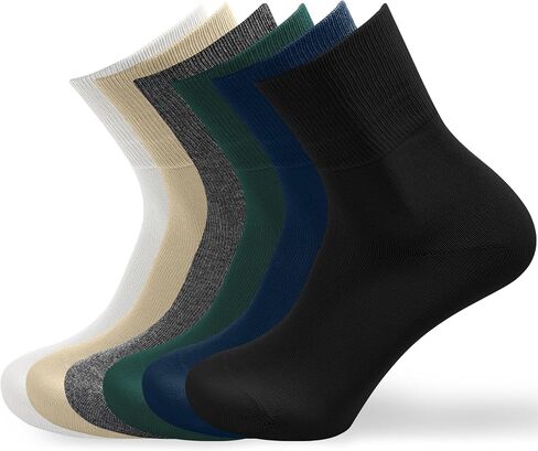 Mens Cotton Crew Socks，6 Pairs Men's Dress Socks Made of Classic Cotton Polyester for Business Suit in Saudi Arabia