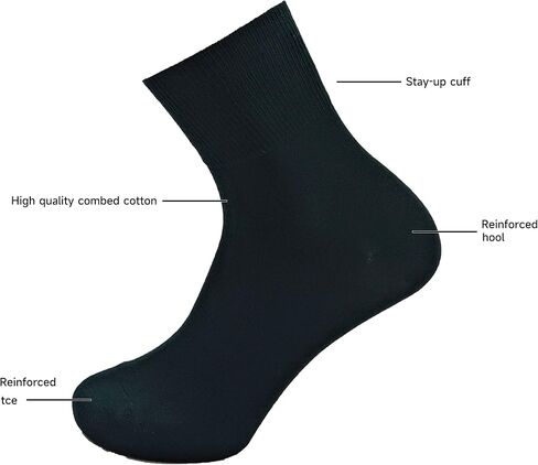 Mens Cotton Crew Socks，6 Pairs Men's Dress Socks Made of Classic Cotton Polyester for Business Suit in Saudi Arabia
