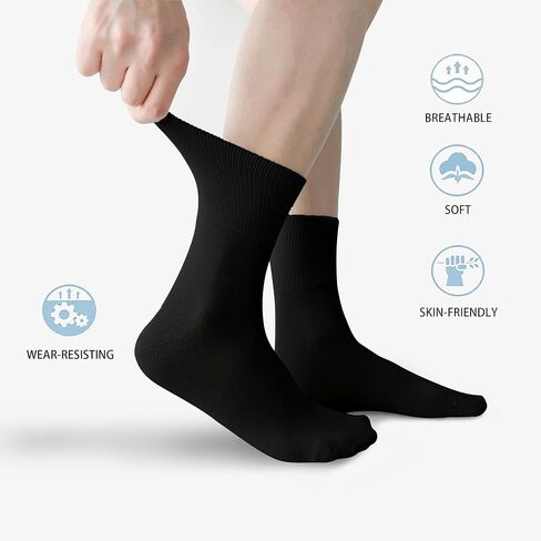 Mens Cotton Crew Socks，6 Pairs Men's Dress Socks Made of Classic Cotton Polyester for Business Suit in Saudi Arabia