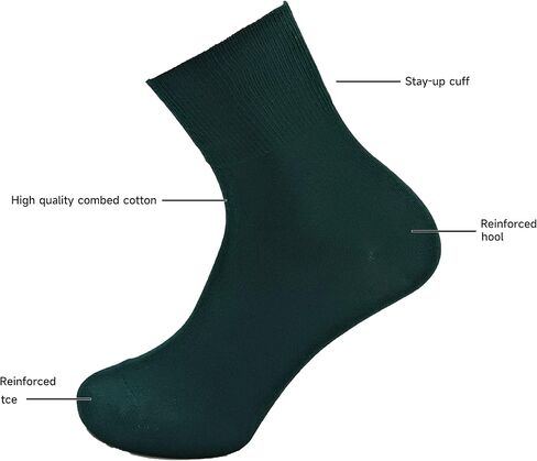 Mens Cotton Crew Socks，6 Pairs Men's Dress Socks Made of Classic Cotton Polyester for Business Suit in Saudi Arabia
