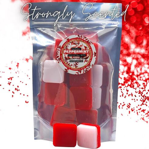 Wax Melts | Peppermint + Eucalyptus | Strongly Scented | Lasting Fragrance | Scented Wax Melts | Aromatherapy | Wax Melts Bulk | Handcrafted USA (Premium Wax Blend, 8oz) in Saudi Arabia