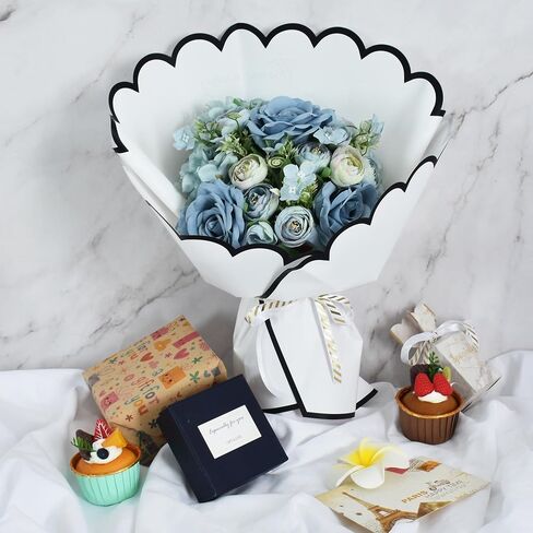 BEISHIDA Pink Floral Wrap Waterproof Flower Wrapping Paper Petal Shaped Flower Bouquet Wrapping Paper Matte Packing Paper for Bouquet Florist Supplies, Wedding, Birthday, Graduation-10 PCS in Saudi Arabia