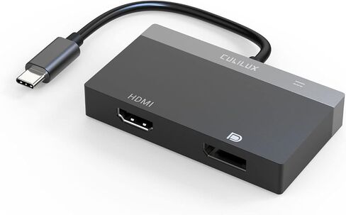 Cubilux USB C إلى HDMI وDisplayPort MST HUB، ثنائي 4K@60 هرتز Thunderbolt 4/3 إلى منفذ العرض ومحول شاشة HDMI بمنفذين/دونجل/محول متوافق مع Surface Pro Dell HP Lenovo Asus والمزيد in Kuwait