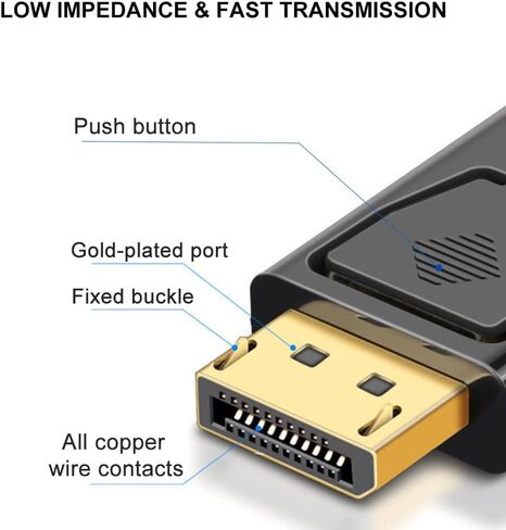 محول DisplayPort إلى HDMI 4K DP إلى HDMI محول DisplayPort ذكر إلى HDMI أنثى للكمبيوتر والتلفزيون والشاشة وجهاز العرض in Saudi Arabia