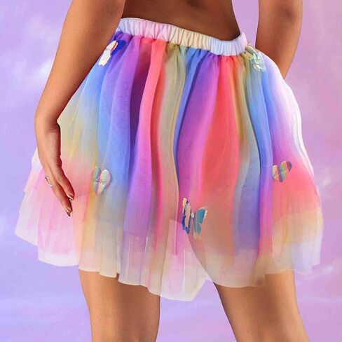 Rave Outfit Skirt Festival Tutu Skirt with Led Headband Colorful Party Costume Skirts for Women and Girls in Saudi Arabia