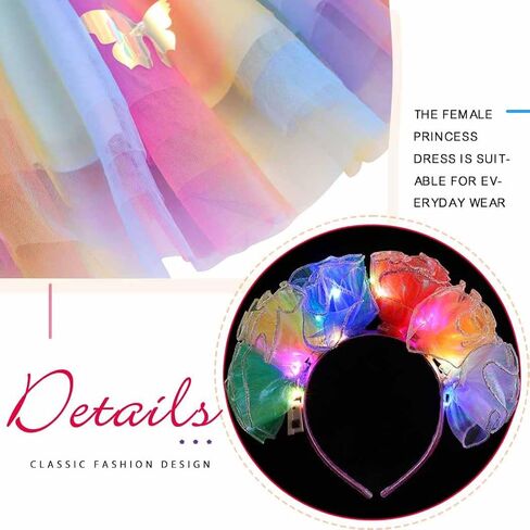 Rave Outfit Skirt Festival Tutu Skirt with Led Headband Colorful Party Costume Skirts for Women and Girls in Saudi Arabia