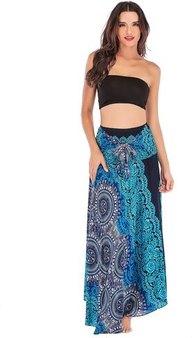 Daysskk Women's Maxi Skirt 2 in 1 Halter Dress Womens Boho Skirts Summer Beach Skirt 37" in Saudi Arabia
