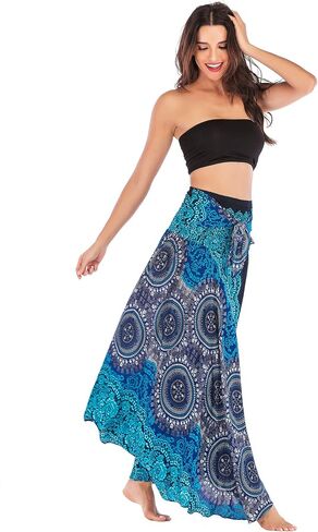 Daysskk Women's Maxi Skirt 2 in 1 Halter Dress Womens Boho Skirts Summer Beach Skirt 37" in Saudi Arabia