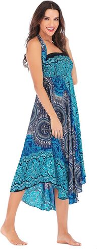 Daysskk Women's Maxi Skirt 2 in 1 Halter Dress Womens Boho Skirts Summer Beach Skirt 37" in Saudi Arabia