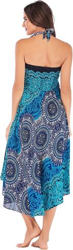 Daysskk Women's Maxi Skirt 2 in 1 Halter Dress Womens Boho Skirts Summer Beach Skirt 37" in Saudi Arabia