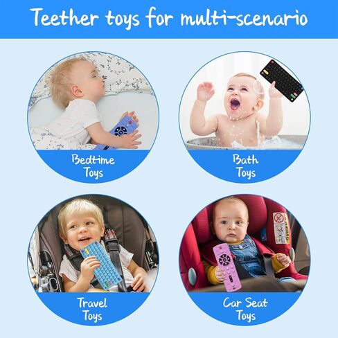 2-pack Baby Teething Toys for 0-3-6-12 Months，Pressable remote control Chew toys for Babies 0 3 6 9 12 18 Months，Teether Relief Baby Toy for Infants，Gifts for 1 2 Year Old Boys Girls, BPA Free in Saudi Arabia