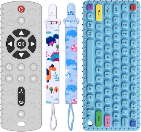 2-pack Baby Teething Toys for 0-3-6-12 Months，Pressable remote control Chew toys for Babies 0 3 6 9 12 18 Months，Teether Relief Baby Toy for Infants，Gifts for 1 2 Year Old Boys Girls, BPA Free in Saudi Arabia