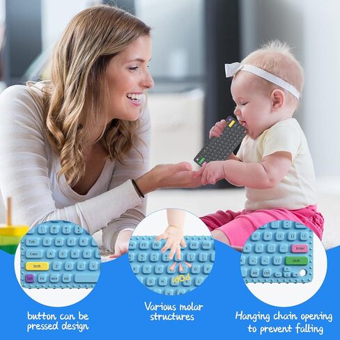 2-pack Baby Teething Toys for 0-3-6-12 Months，Pressable remote control Chew toys for Babies 0 3 6 9 12 18 Months，Teether Relief Baby Toy for Infants，Gifts for 1 2 Year Old Boys Girls, BPA Free in Saudi Arabia