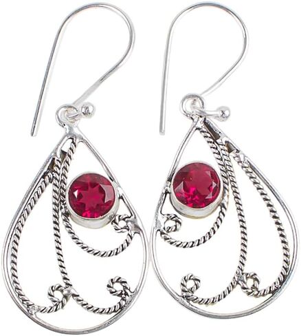 Handmade Oxidized 925 Sterling Silver Drop & Dangle Earrings Lightweight Boho Chic Gemstone Jewelry For All Occasion (Tanzania Tanzanite) in Saudi Arabia