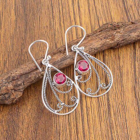 Handmade Oxidized 925 Sterling Silver Drop & Dangle Earrings Lightweight Boho Chic Gemstone Jewelry For All Occasion (Tanzania Tanzanite) in Saudi Arabia