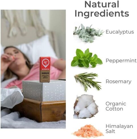 4Elementum Sinus Himalayan Salt Inhaler - Infused with Natural Eucalyptus, Peppermint and Rosemary - Supports Relief from Allergies, Colds, and Congestion in Saudi Arabia