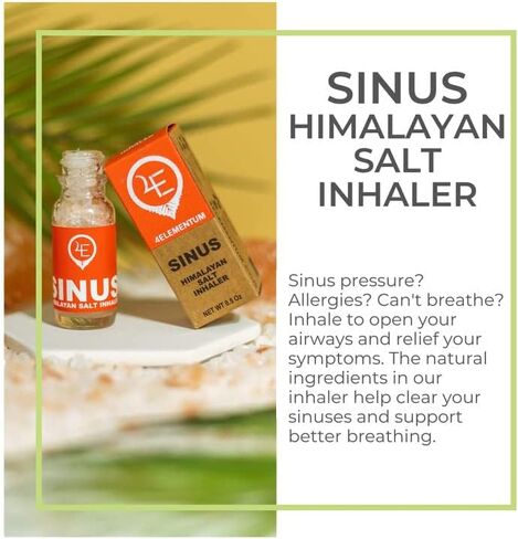 4Elementum Sinus Himalayan Salt Inhaler - Infused with Natural Eucalyptus, Peppermint and Rosemary - Supports Relief from Allergies, Colds, and Congestion in Saudi Arabia