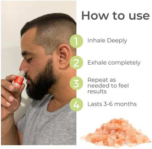 4Elementum Sinus Himalayan Salt Inhaler - Infused with Natural Eucalyptus, Peppermint and Rosemary - Supports Relief from Allergies, Colds, and Congestion in Saudi Arabia