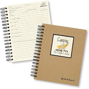 Write it Down series by Journals Unlimited, Guided Journal, Camping, The Camper's Journal, Full-size 7.5"x 9", Kraft Hard Cover, Made in USA