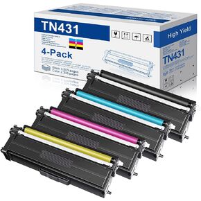 TN431 TN-431 Toner Cartridge 4-Pack Compatible TN431BK TN431C TN431Y TN431M Replacement for Brother TN-431 TN 431 for MFC-L8900CDW HL-L8260CDW HL-L8360CDW MFC-L8610CDW Printer TN4314PK (1BK/1C/1M/1Y)