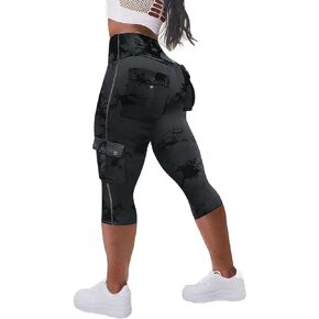 Flamingals Butt Lifting Leggings for Women Cargo High Waist Leggings with Flap Pocket Workout Sport Pants Running Leggings