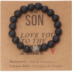 To My Dad Bracelets Natural Gemstone Bracelet Christmas Valentines Birthday Gift for Husband Boyfriend Grandpa