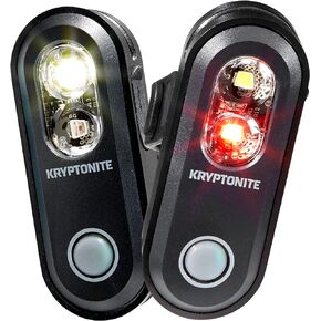 Kryptonite Avenue F-70 R-35 Dual 2-in-1 Bike Light, USB Rechargeable LED Bicycle Headlight and Rear Taillight, 10 Light Modes Runtime 20 Hours, Cycling Accessories for Bike for Men Women