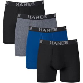 Hanes Mens Tagless Boxer Briefs, Total Support Pouch, Comfort Flex Fit