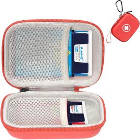 Auvi Q Carrying case,Portable Medicine Emergency Bag for 2 Auvi-Q Auto Injectors,Asthma Inhaler,Nasal Spray,Allergy Medicine,First Aid,Hard Travel Case with Carabiner and Lanyard,Case Only