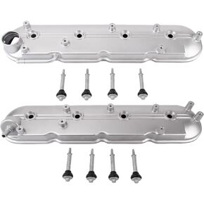 TRQ Valve Cover Set Compatible with 09-20 Cadillac Chevrolet GMC 09-10 Hummer 08-09 Pontiac