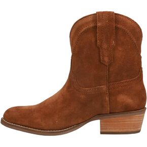 Dingo Womens Tumbleweed Roper Round Toe Casual Boots Ankle Low Heel 1-2" - Black