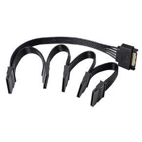 GELRHONR 15Pin SATA Male to 5 SATA Female Power Splitter Adapter Cable Extension Y-Cable for HDD、SSD Hard Disk