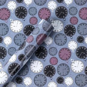 RUSPEPA Scented Father's Day Wrapping Paper - Mini Roll - Watch Pattern with Fragrance for Holiday, Party and More - 17 inches x 16.4 feet