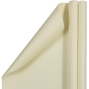JAM Paper Gift Wrap - Matte Wrapping Paper - 50 Sq Ft Total (30 in x 10 Ft Each) - Matte Ivory - 2 Rolls/Pack