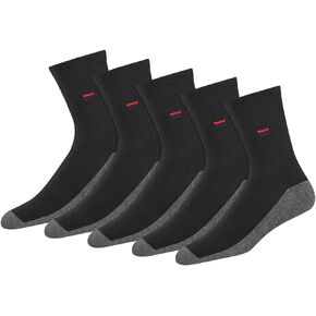 Navy Sport Men's Solid Cushion Comfort Cotton Crew Socks, Pack of 5 Pairs (Shoe Size: 5-12)