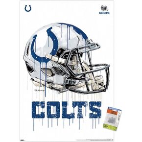 Trends International NFL Indianapolis Colts - Drip Helmet 20 Wall Poster with Push Pins