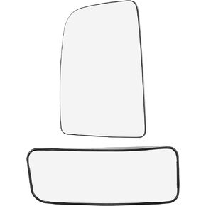 X AUTOHAUX Car Rearview Mirror Glass Replacement with Backing Plate Heated Left Driver Side Upper and Lower Part for Mercedes-Benz Sprinter 2500 3500