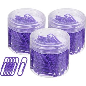 YOKIVE 600 Pcs Paper Clips, Office Clips Smooth Surface with Box | Keep Desk Neat, Great for Office, Art, Home, Daily Use (Purple, 1.1-Inch)